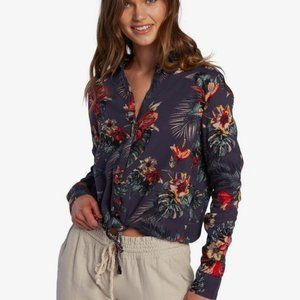 ROXY - Suburb Vibes Printed Long Sleeve Shirt - MEDIUM